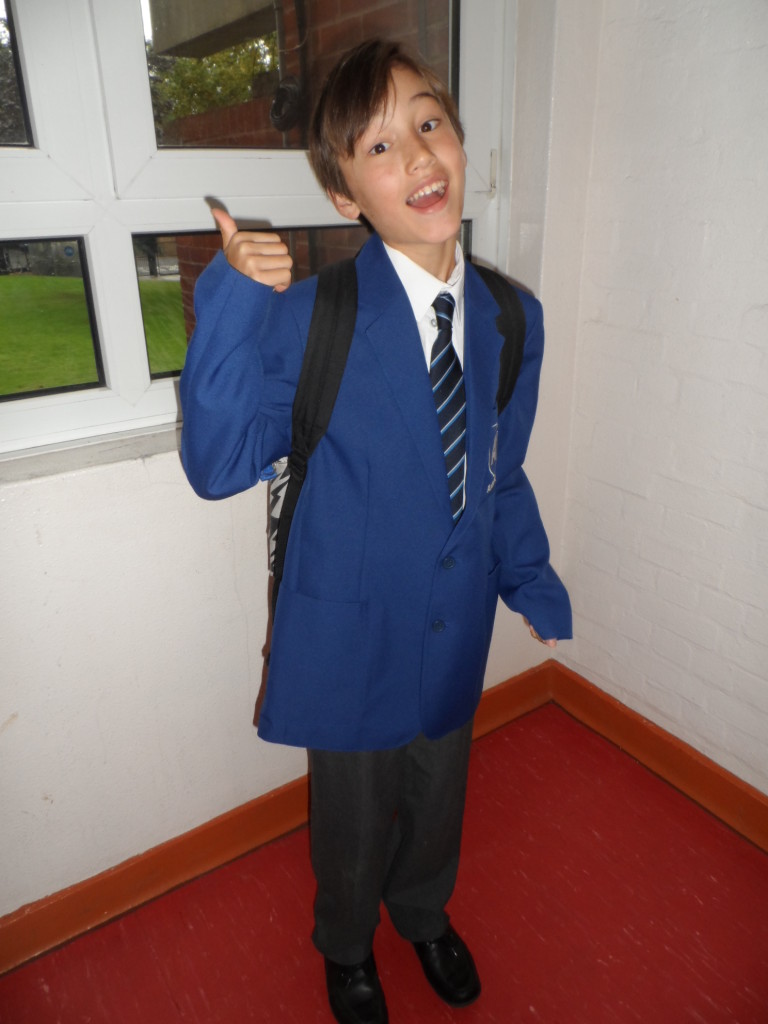 Charlie ready for first day in secondary school