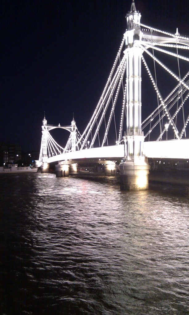 Battersea Bridge Lit up at Night